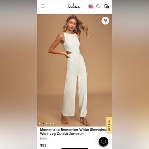 Lulus Moments to Remember White Sleeveless Cutout Wide Leg Jumpsuit